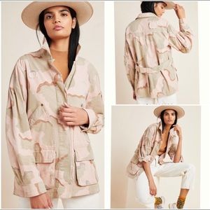 NWT Anthropologie Lida Utility Jacket pink camo S